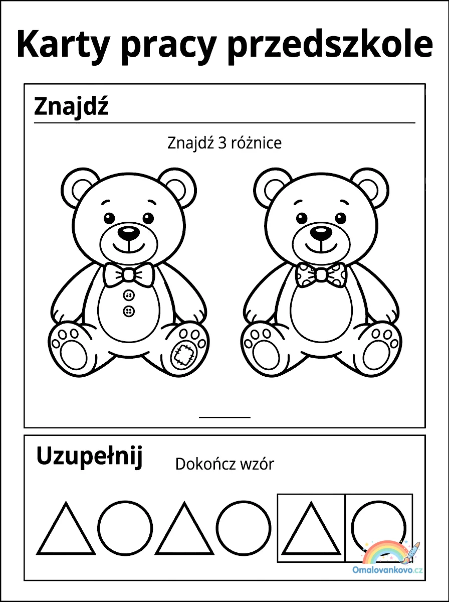 Předškolní úkoly a omalovánky k vytisknutí
