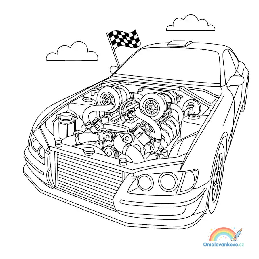 Rallye a závodní auta k vytisknutí