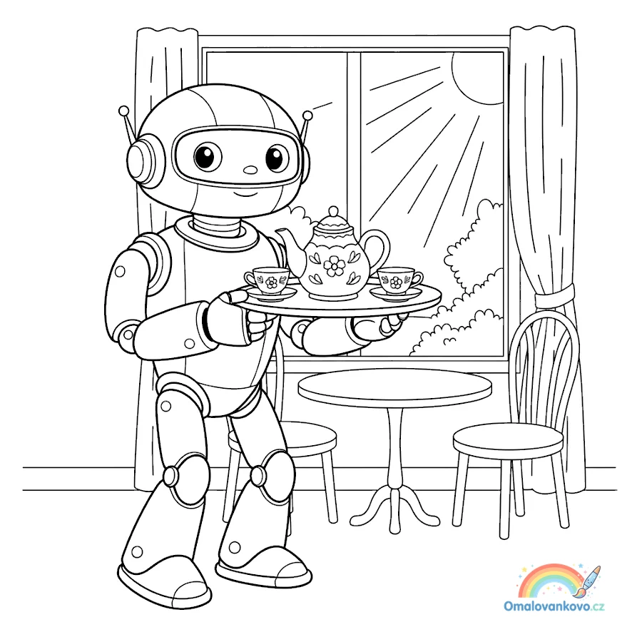 Omalovánka Robot 14 k vytisknutí na A4