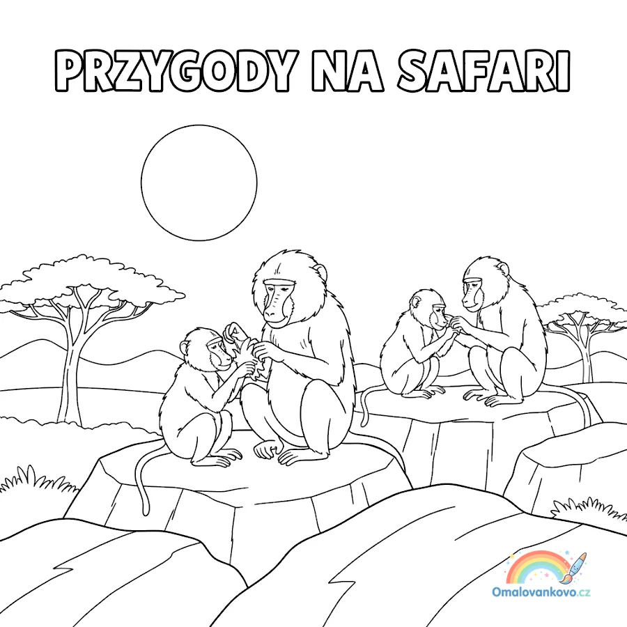 Omalovánka Safari dobrodružství 28 k vytisknutí na A4