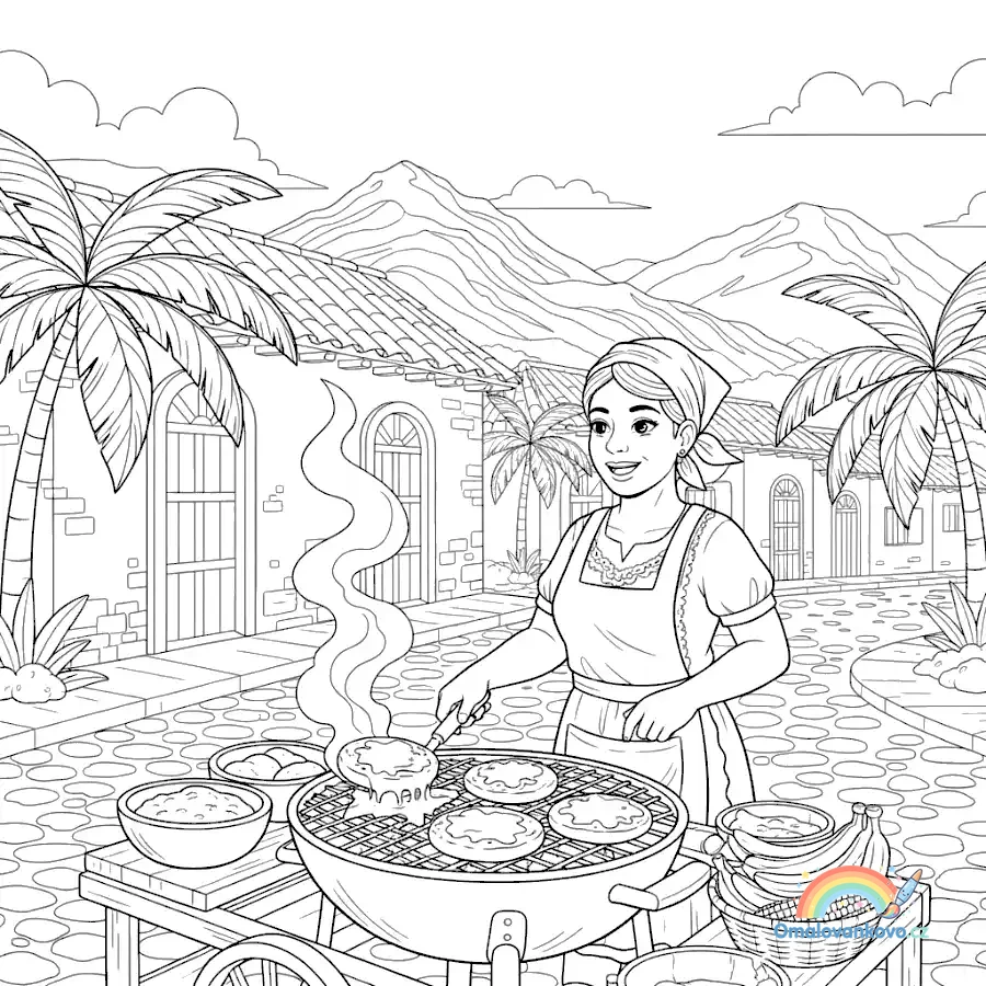 Omalovánka Street Food Světa 46 k vytisknutí na A4