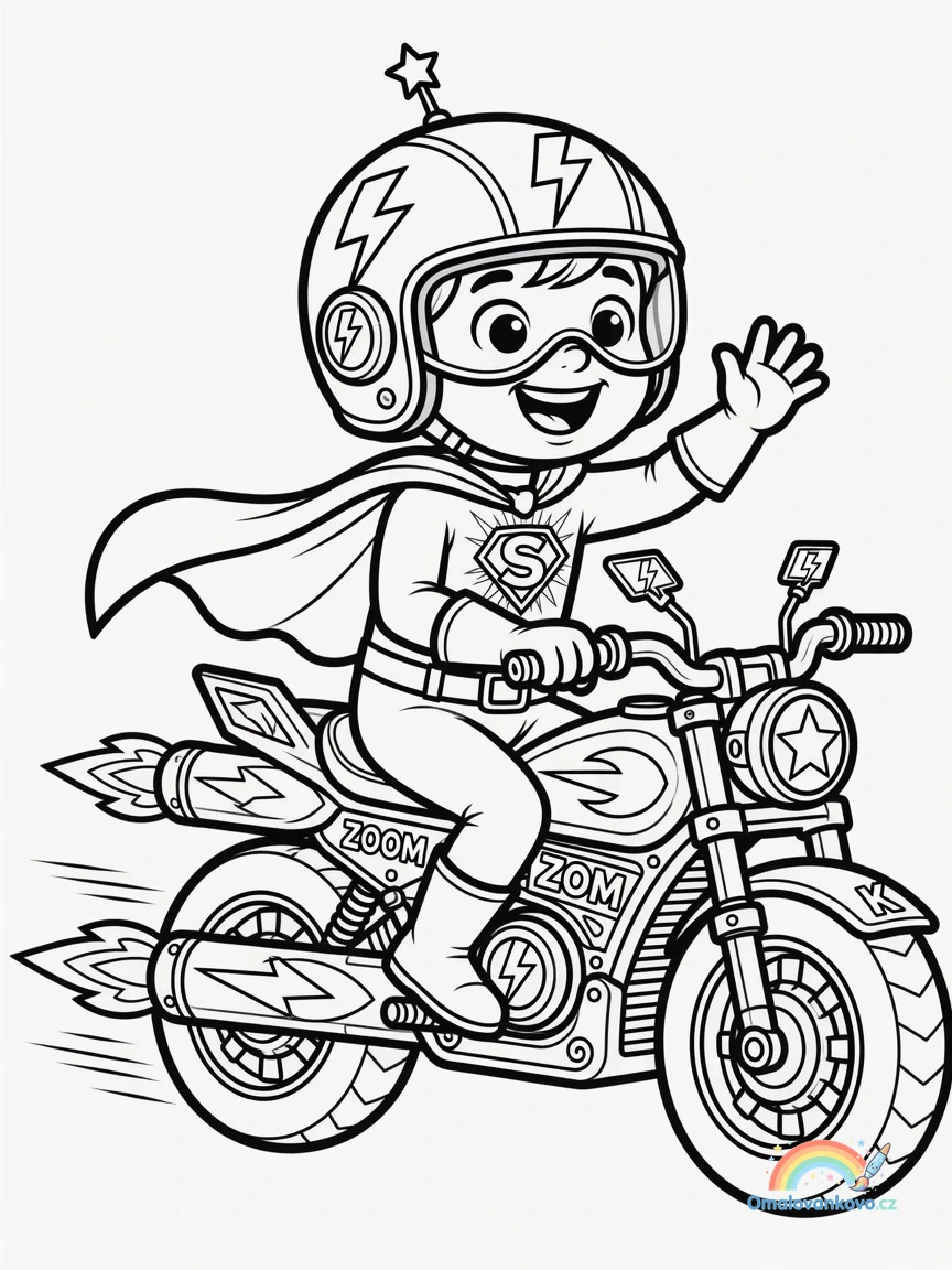 Omalovánka Superhrdina 7 k vytisknutí na A4