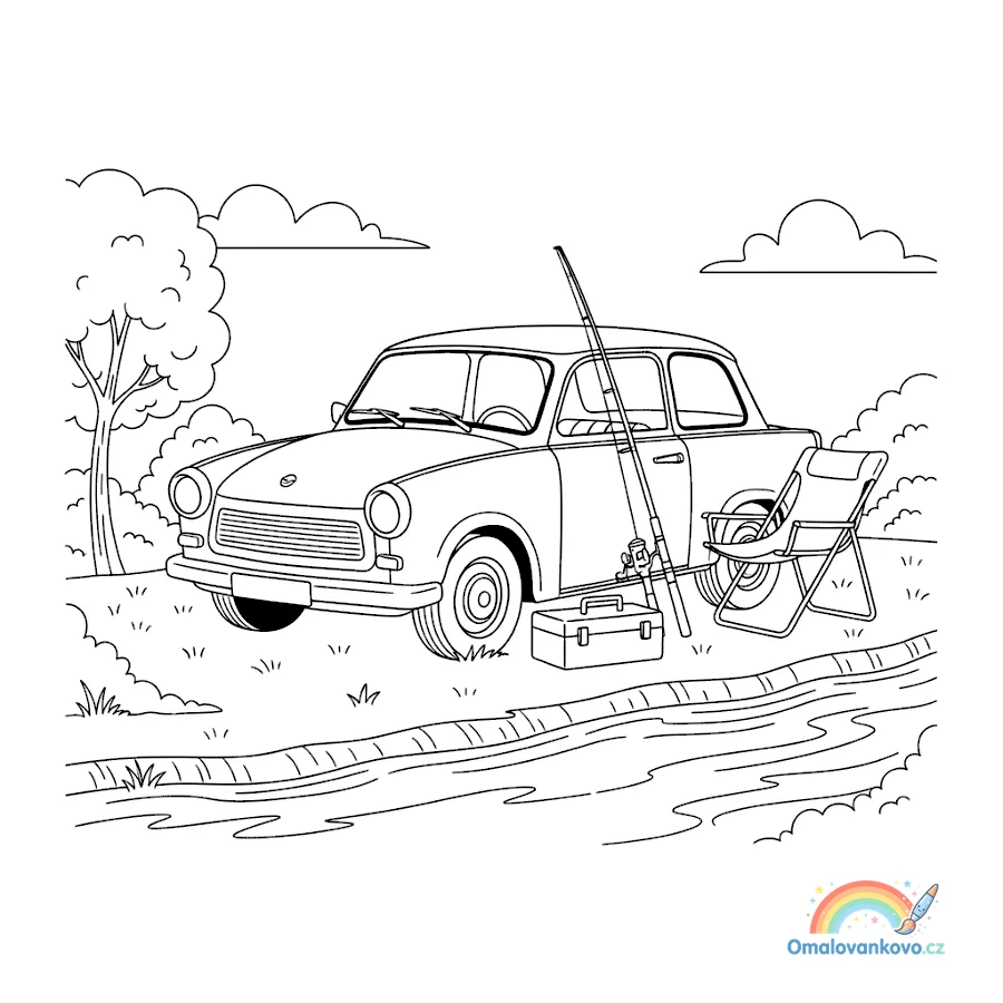 Omalovánka Trabant Auto 12 k vytisknutí na A4