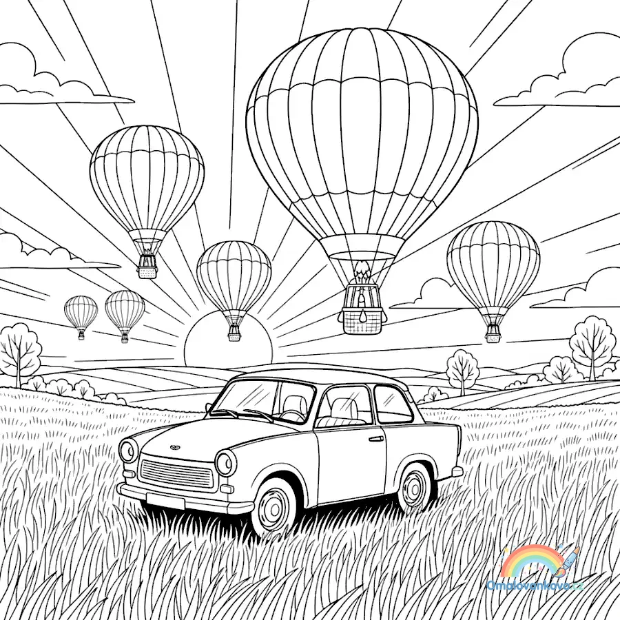 Omalovánka Trabant 7 k vytisknutí na A4