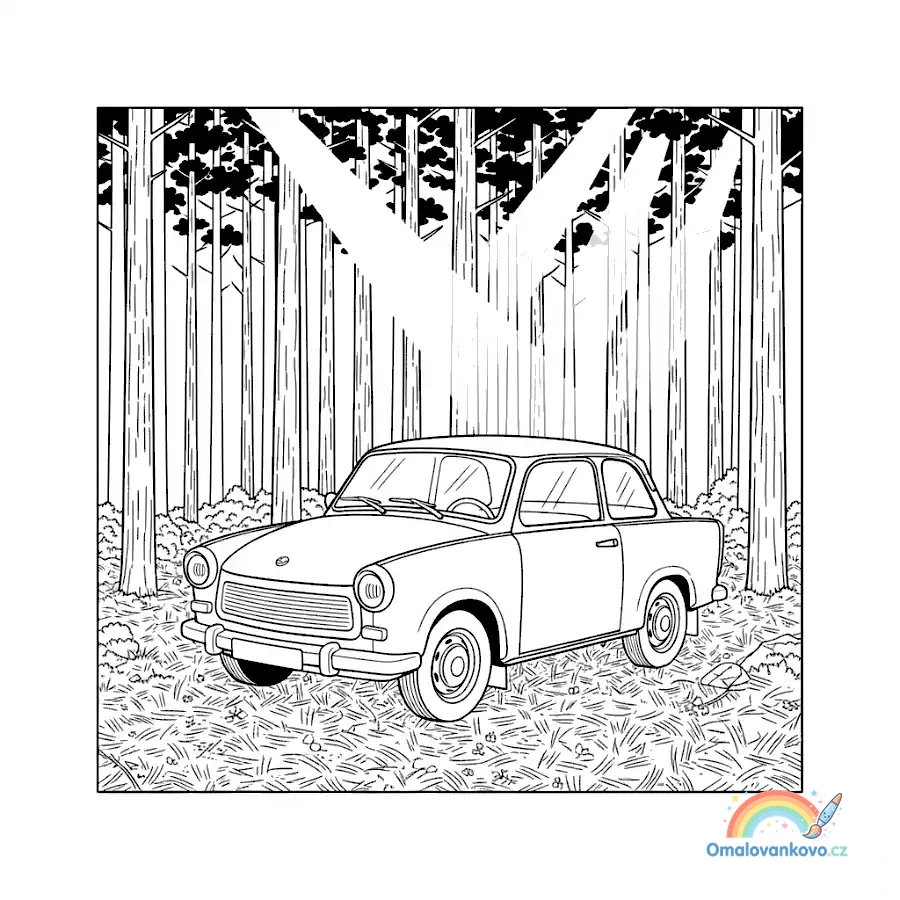 Omalovánka Trabant 9 k vytisknutí na A4