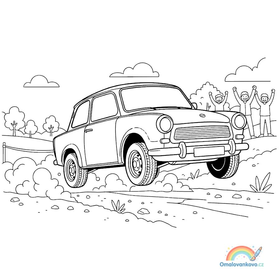 Omalovánka Trabant 40 k vytisknutí na A4