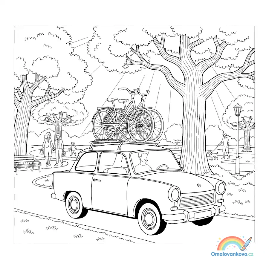 Omalovánka Trabant 39 k vytisknutí na A4