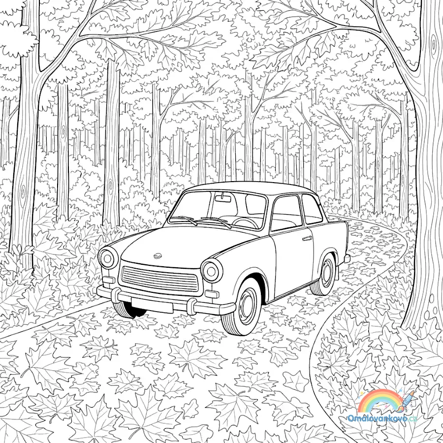 Omalovánka Trabant 48 k vytisknutí na A4