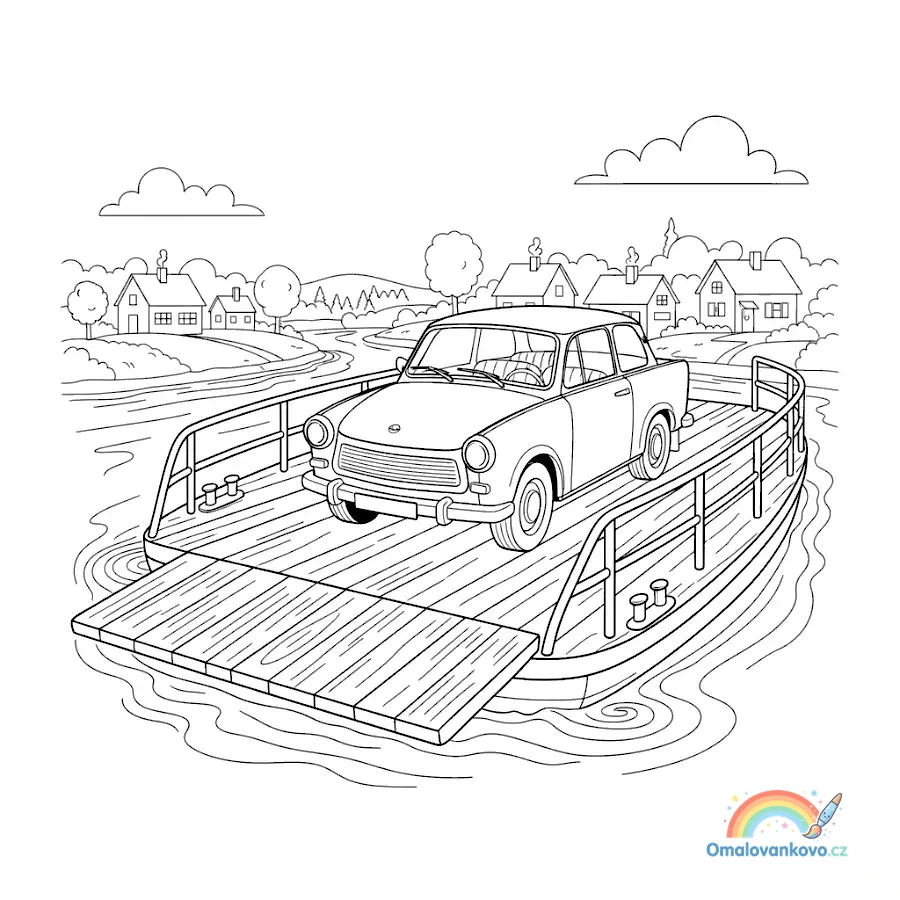 Omalovánka Trabant 25 k vytisknutí na A4