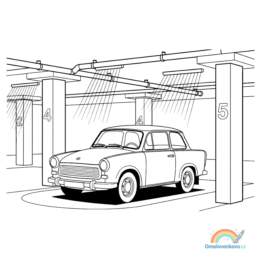 Omalovánka Trabant 18 k vytisknutí na A4