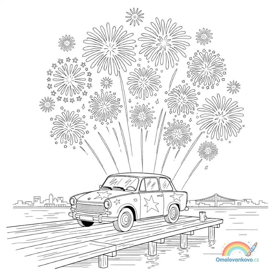 Omalovánka Trabant 1 k vytisknutí na A4