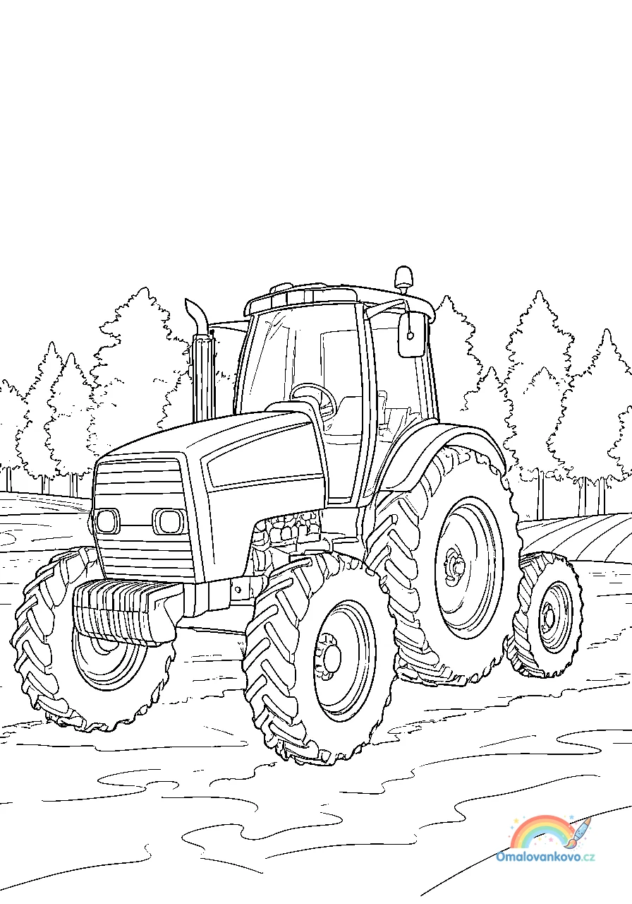 Omalovánka Historický traktor k vytisknutí na A4