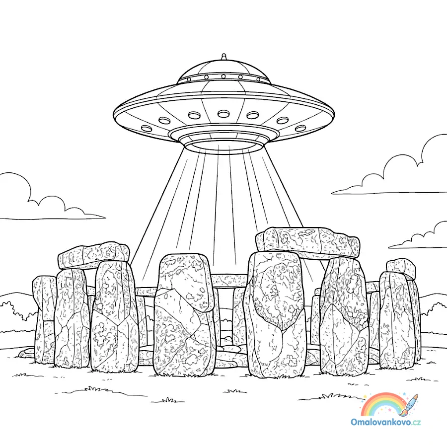 Omalovánka UFO 18 k vytisknutí na A4