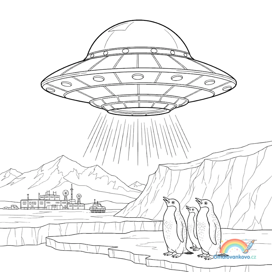 Omalovánka UFO 48 k vytisknutí na A4