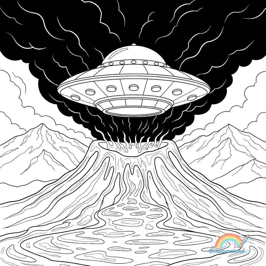 Omalovánka UFO 17 k vytisknutí na A4