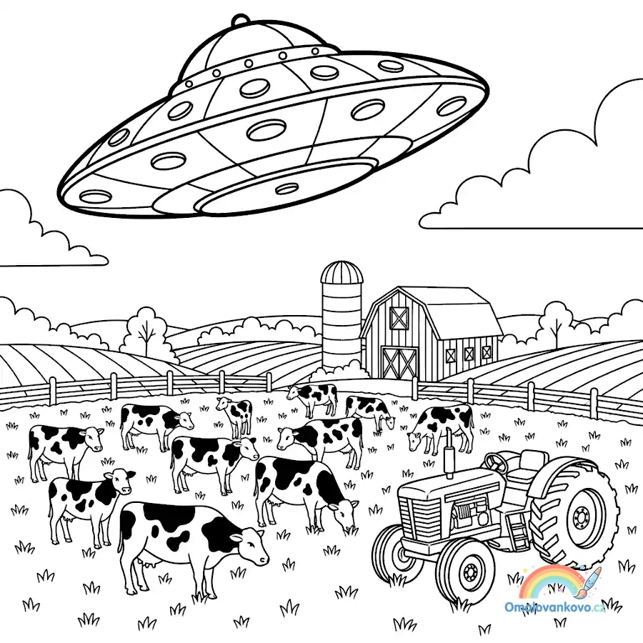 Omalovánka UFO 38 k vytisknutí na A4