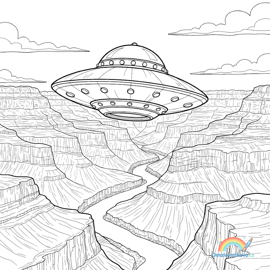 Omalovánka UFO 12 k vytisknutí na A4