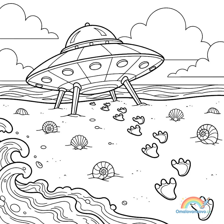 Omalovánka UFO 16 k vytisknutí na A4