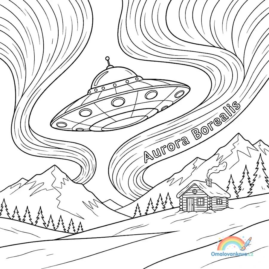Omalovánka UFO 21 k vytisknutí na A4