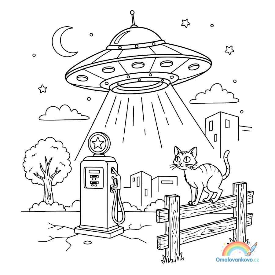 Omalovánka UFO 43 k vytisknutí na A4