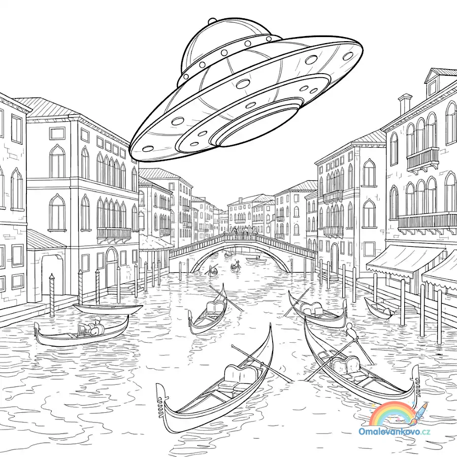 Omalovánka UFO 2 k vytisknutí na A4