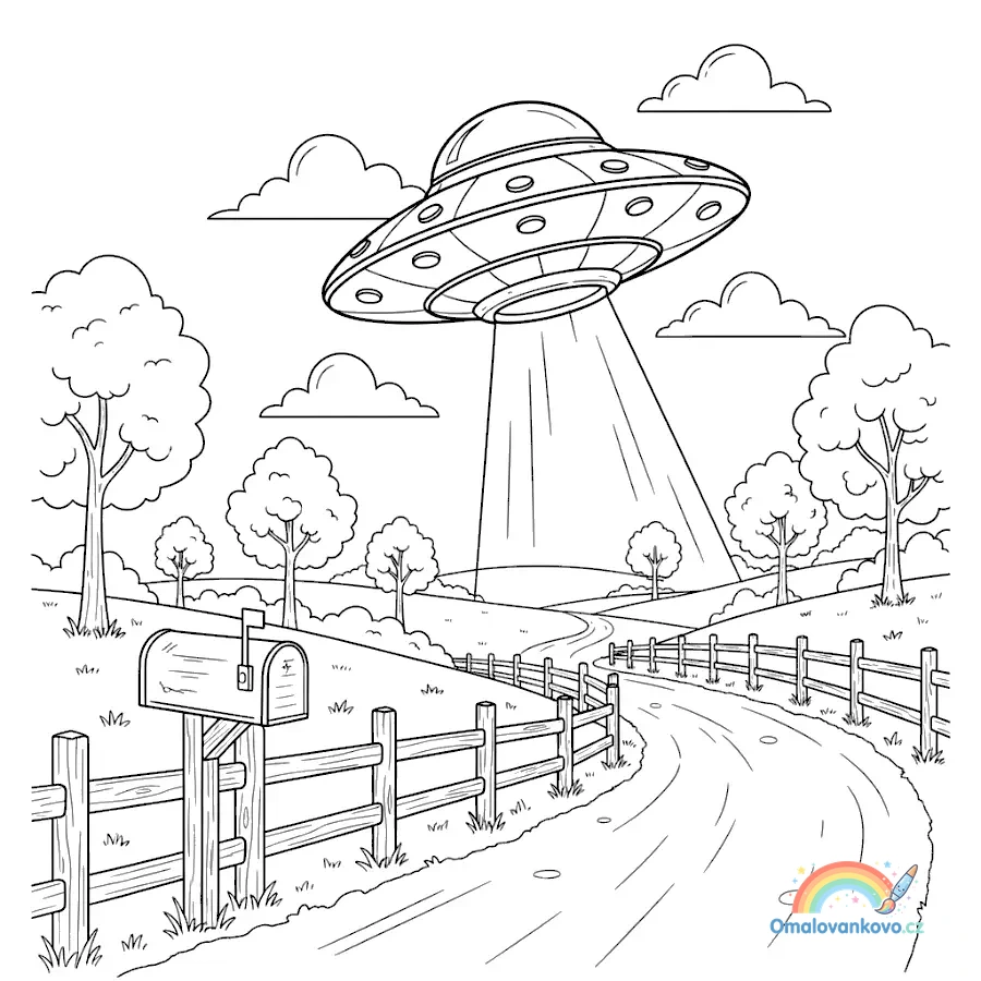 Omalovánka UFO 13 k vytisknutí na A4