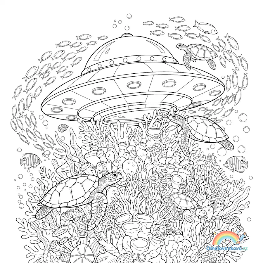 Omalovánka UFO 45 k vytisknutí na A4