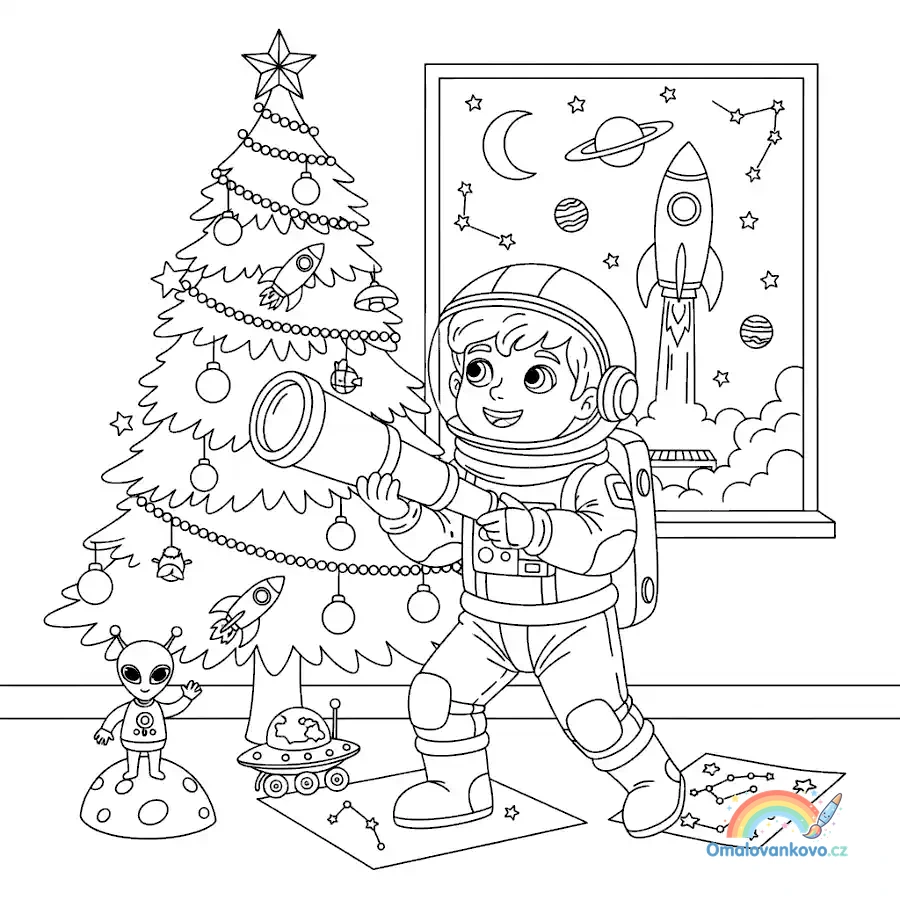 Vesmír, planety a astronauti k vytisknutí