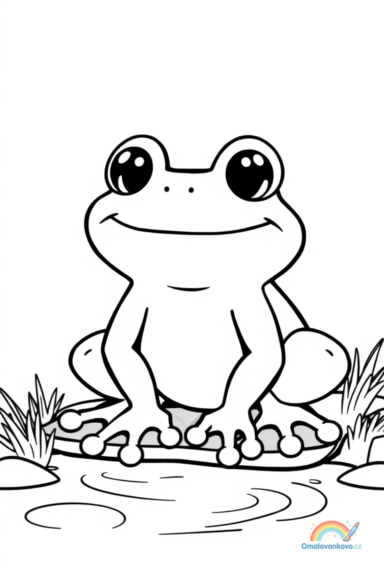 Žabky u rybníka k vytisknutí