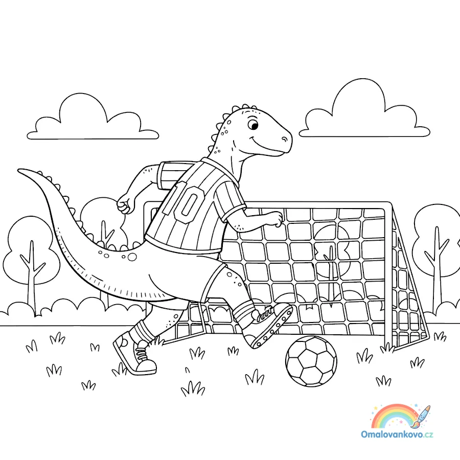 Iguanodon kope do fotbalového míče