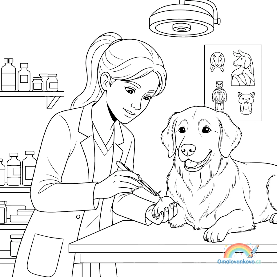 Omalovánka Den veterinářů 4 k vytisknutí
