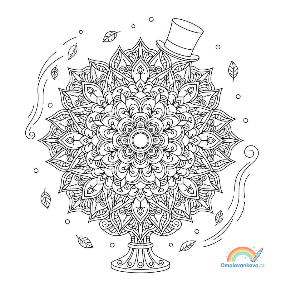 Netradiční elegantní mandala doplněná o cylindr